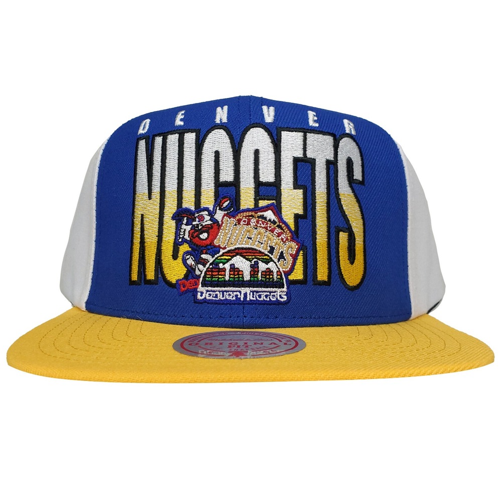 Denver Nuggets Mitchell & Ness NBA Snapback Hat Cap Gradient Embroidery Logo NWT